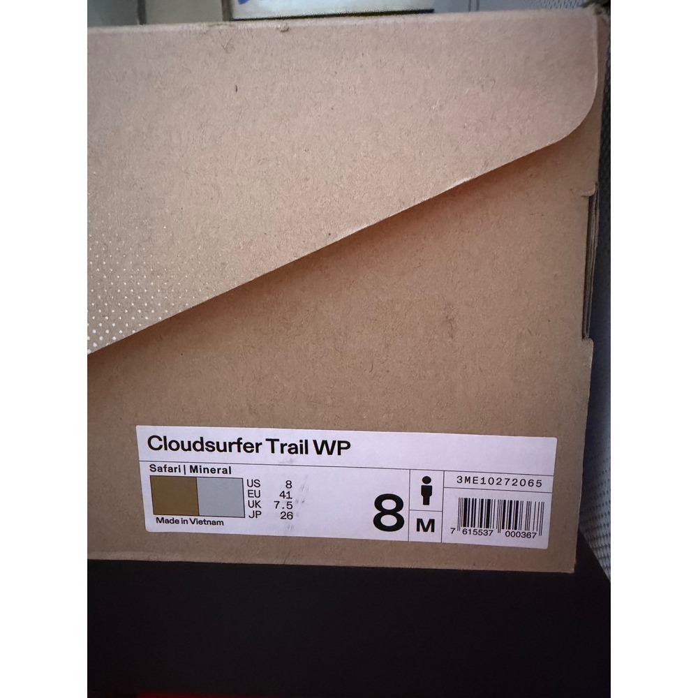 On Men's Cloudsurfer Trail Waterproof Running Shoes Safari Mineral Size 8 NWB - Picture 8 of 8